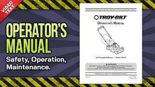 Operators Manual TroyBilt TB210 Self Propelled Mower 76908404 [upl. by Brieta]