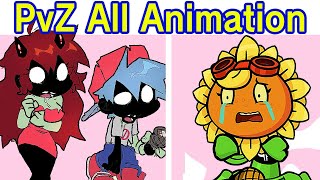 Friday Night Funkin VS Plants vs Zombies Replanted 123 All Cutscenes Animation [upl. by Aroled]