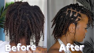 Starter Locs FIRST RETWIST AT HOME  PALM ROLL METHOD  TWO STRAND TWISTS [upl. by Sascha]