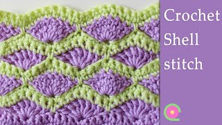 Shell stitch  Crochet stitch tutorial [upl. by Christopher169]