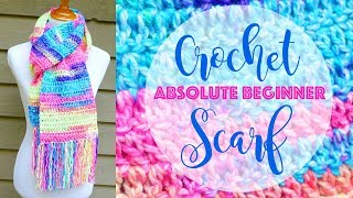 How To Crochet A Scarf for the Absolute Beginner [upl. by Verne]