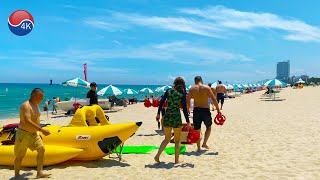 4K Korea Walk  The scenery of Gyeongpo Beach in the Holiday Season East Sea Emerald Beach [upl. by Lakin]