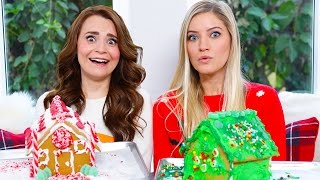 GINGERBREAD HOUSE DECORATING CHALLENGE ft iJustine [upl. by Lepp]