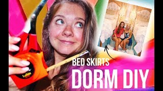 DORM DIY ✰ making my own bed skirts [upl. by Yenial]