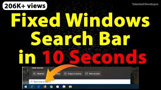 Fix Cant Type in Windows 10 Search Bar Cortana amp Search Not Working [upl. by Neeron493]