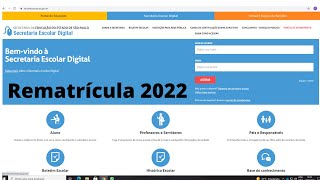 Como realizar a rematrícula 2022 na SED [upl. by Ploss]