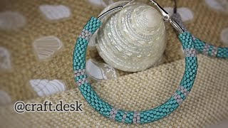 Beaded Hoop Earrings Beginners Beading Tubular Brick Stitch [upl. by Fesuoy]