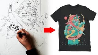 How I design a T Shirt  Clothing Art Tutorial [upl. by Ytteb90]