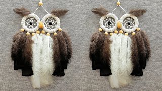 DIY como hacer un ATRAPASUEÑOS de BÚHO  DIY Owl Dreamcatcher [upl. by Duile]