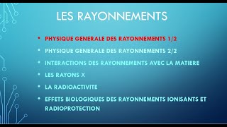 Physique Générale Des Rayonnements 12 [upl. by Kerwin498]