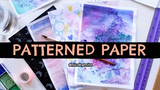 HOW TO MAKE DECORATIVE PAPER AT HOME 💜 PATTERNED PAPER SHEETS ✨ EASY ART JOURNAL BACKGROUNDS ASMR [upl. by Plerre]