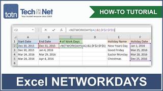 How to use the NETWORKDAYS function in Excel [upl. by Nnarual]