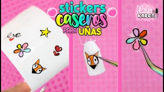 HAZ tus PROPIOS STICKERS CASEROS para UÑAS [upl. by Darcee31]