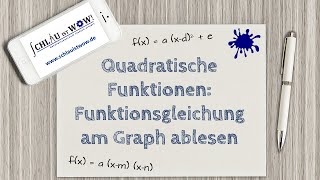 Quadratische Funktionen Funktionsgleichung am Graph ablesen [upl. by Piero]