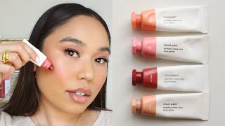 How To Apply Glossier Cloud Paints  Swatches l Sasha Colina [upl. by Fini119]