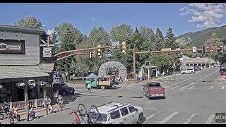 Jackson Hole Wyoming USA Town Square Live Cam  SeeJHcom [upl. by Dorita]