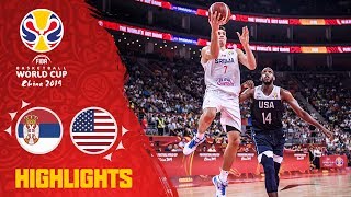 Serbia v USA  Highlights  FIBA Basketball World Cup 2019 [upl. by Yrahk]