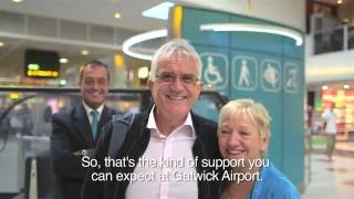 Mobility assistance at Gatwick Airport subtitled [upl. by Er]