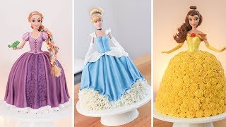 How to make Disney PRINCESS Doll CAKES  Cake decorating Ideas [upl. by Eekaz]