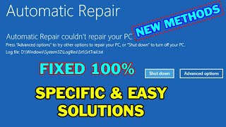 Automatic Repair Couldn’t Repair Your PC SrtTrailtxt  Fix Startup Repair Loop in Windows 10 amp 11 [upl. by Ahsenod]