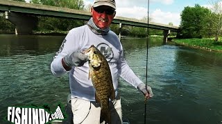 Spring Smallmouth Fishing on the White River Indiana With Terry McWilliams [upl. by Yebloc]