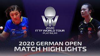 Chen Meng vs Ding Ning  2020 ITTF German Open Highlights Final [upl. by Xavler]