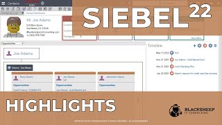 Siebel CRM 22 Highlights [upl. by Nosdrahcir]