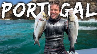 Spearfishing Portugal  Rugged amp Remote cliffs at the end of Europe 🇵🇹 [upl. by Alyaj]