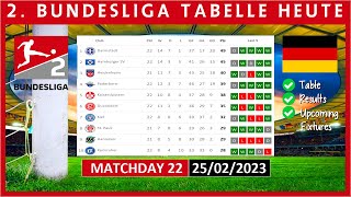 2 BUNDESLIGA TABELLE HEUTE 20222023  2 BUNDESLIGA TABELLE AKTUELL  25022023 [upl. by Naicad]