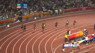 3rd 200m World Record  Usain Bolt 2008 Beijing 1930 [upl. by Efi]