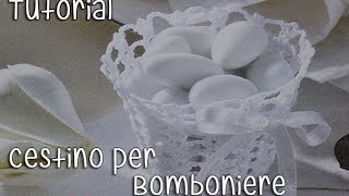 Tutorial bomboniere Cestino Uncinetto Crochet 15 [upl. by Alimrahs74]