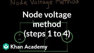 Node voltage method steps 1 to 4  Circuit analysis  Electrical engineering  Khan Academy [upl. by Ekalb]