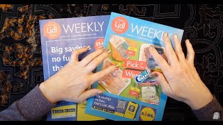 ASMR  Double Lidl Weekly Special Gum Chewing amp Whispered Sales Circular Reading Browsing Ramble [upl. by Htrowslle]