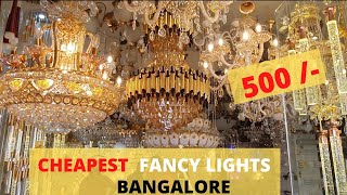 Cheapest fancy light market in Bangalore  fancy hanging crystal lights  Cheap and best  vlog 4 [upl. by Sibilla]