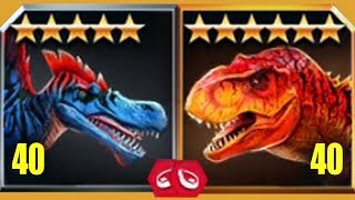 SPINOSAURUS Vs TREX  Jurassic World The Game [upl. by Lemmuela]