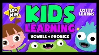 Kids Learning  Vowels  ABC Phonics  LOTTY LEARNS [upl. by Yanffit]