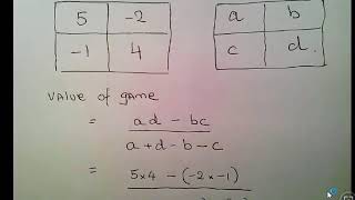 Game Theory Optimal Strategies and Value Of A 2x2 Game [upl. by Strait]