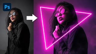 Neon Light Effect Photoshop Tutorial [upl. by Wilie]