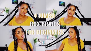 4 extra Jumbo Box Braids For Beginners  Patricia Bento [upl. by Relyat]