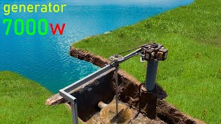 I build 220v electric Hydropower dam [upl. by Adeehsar]