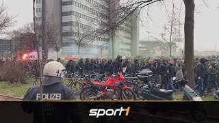 Fanmarsch vor Derby Hamburg im Ausnahmezustand  SPORT1 [upl. by Lud85]