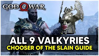 God of War  All 9 Valkyrie Locations Chooser of the Slain Trophy Guide [upl. by Schweiker]