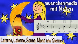 Noten für Kinderlieder  Laterne Sonne Mond und Sterne  Laternenlied  Kinderlieder deutsch [upl. by Lori665]