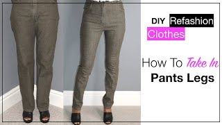 How To Take In Pants Legs The Easy Way [upl. by Aihseuqal]