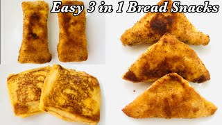 ഒരു മസാല മതി 👌🏻3 Easy Bread Snacks  Evening snacks recipe in malayalam [upl. by Iaka591]