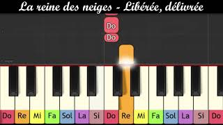 La reine des neiges  Libérée délivrée Piano très facile pour enfants ou débutants [upl. by Elamor]