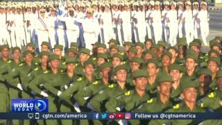 Military parade in Havana celebrates Cuban revolution [upl. by Nyltak214]