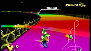 N64 Rainbow Road 3 Laps  Mario Kart Wii [upl. by Ahsitra]