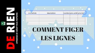 comment figer les lignes sur excel [upl. by Tierney]