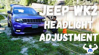 jeep grand cherokee headlight adjustment [upl. by Eanal172]